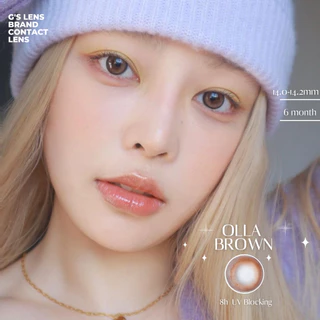 Lens Mắt Kính Áp Tròng Nâu Viền Mật Ong OLLA BROWN Không Giãn Size XS 14.0-14.2mm Có 0 Đến 6 Độ Cận(LENS NỘI ĐỊA TRUNG)