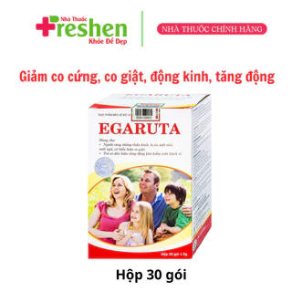 Cốm Egaruta giúp giảm các đau đầu, lo âu, căng thẳng, khó ngủ. giảm nguy cơ tăng động giảm chú ý ở trẻ nhỏ hộp 30 gói