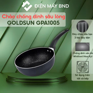 Chảo chống dính sâu lòng đáy từ Goldsun GPA1005-20IH - Chảo xào phủ vân đá bảo hành 12 tháng dienmaybnd