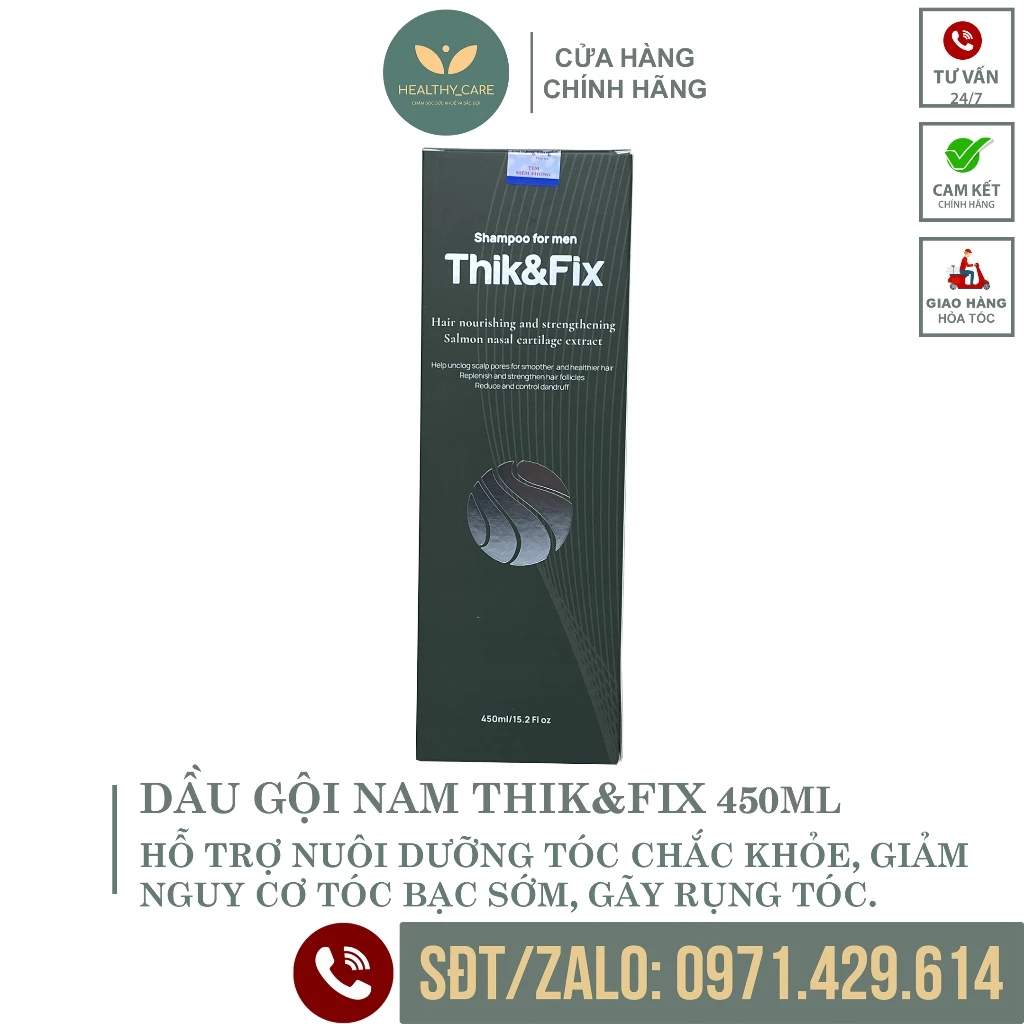 ✅ Dầu Gội NAM Thik&Fix Chai 450ml 👍 [CHÍNH HÃNG] ❤️  Giúp sạch gàu, loại bỏ bã nhờn, dưỡng tóc chắc khoẻ