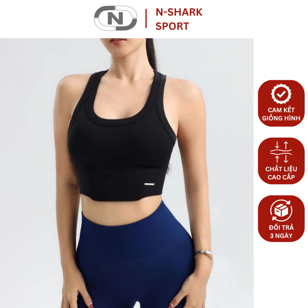 Áo croptop ba lỗ sát nách nữ không tay kiểu ôm body tank top, vải thun co giãn, thấm hút tốt | NShark Sport - Naqi 007