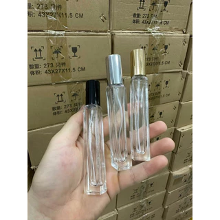 Lọ Chiết Nước Hoa TRỤ VUÔNG DÀI  10ml - Chai Lọ Chiết Nước Hoa Thủy Tinh Tiện Lợi  ( Sỉ 4-5k )