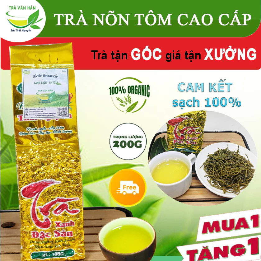 [Xưởng Bán Trực Tiếp] Trà Thái Nguyên,Trà NÕN TÔM CAO CẤP - Trà Văn Hán Việt GAP, Nước xanh, Cánh nhỏ Hậu ngọt