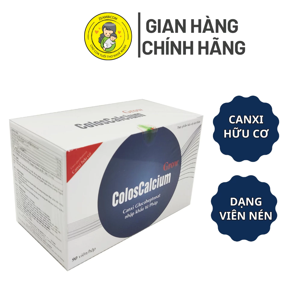 Canxi Zeambi Coloscalcium Grow dạng viên nén (Hộp 90 viên)