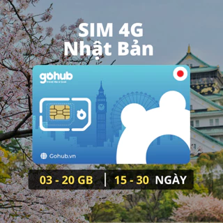 [GOHUB] SIM 4G du lịch Nhật Bản dung lượng khủng - Gói cố định dài ngày (15 - 30 ngày) - Tặng kèm que chọc SIM