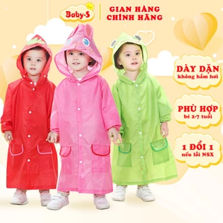 Áo mưa cho bé 2-7 tuổi xuất Nhật cao cấp Baby-S, Áo mưa trẻ em hình thú vui nhộn nhiều màu sắc đáng yêu – SAM001