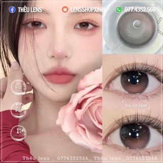 ( HÀNG CÓ CẬN ) 🌷 Kính Áp Tròng Lens Fillter Douyin Tone Xám Hồng Nịnh Mắt - Size Giãn Vừa Hsd 12 Tháng