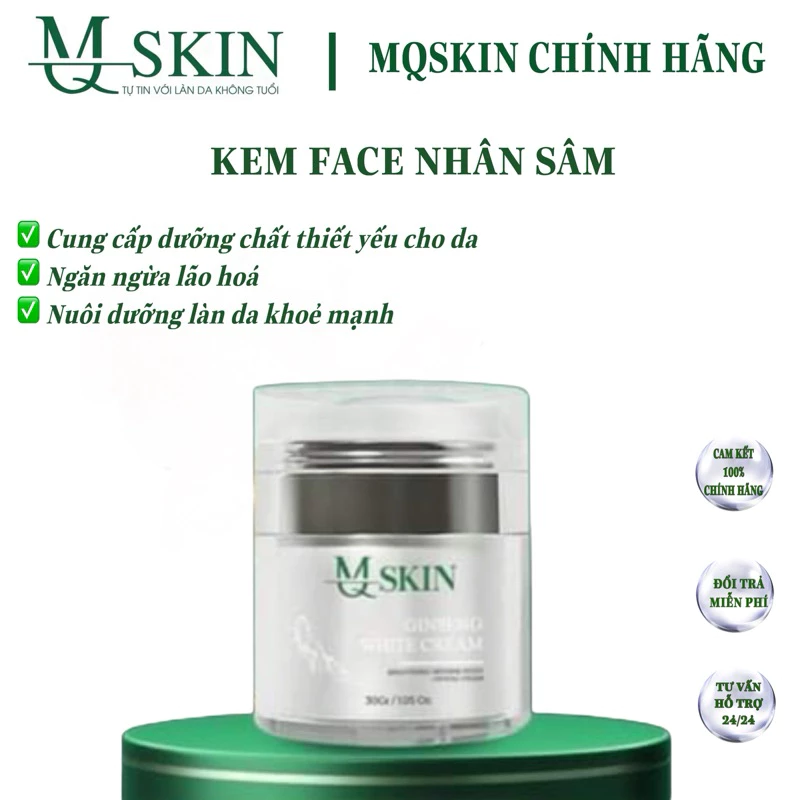 Kem Face Nhân Sâm dưỡng trắng, phục hồi da sau tái tạo, ngăn ngừa mụn nám MQ Skin chính hãng