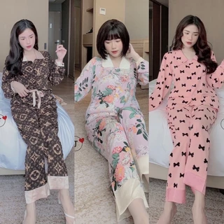 Set bộ pijama size ĐẠI từ 60-75kg bầu bí bon chen thoải mái, chất vải kate loại 1 thích hợp thời tiết mùa-naheeofficial