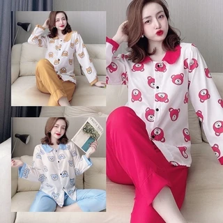 Đồ Bộ Pijama, Bộ Mặc Nhà Tiểu Thư Tay ngắn Quần Dài size 40-75kg chất vải mềm mịn mặc mát hottrend 2023- naheeofficial