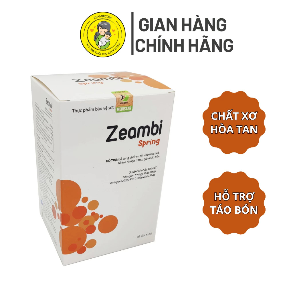 Zeambi Spring bổ sung chất xơ cho bé hết táo bón (Hộp 30 gói)