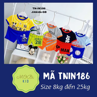 Mã TNin186 [8-25kg] Bộ Tay Cộc Quần Đùi Thun Lạnh Thể Thao Cho Bé