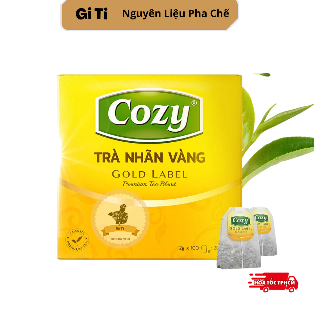 Trà Đen Nhãn Vàng Cozy 100 Túi Lọc Rời