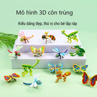 Bộ Lắp Ghép 10 Con Vật 3D - Mô hình Lắp Ráp 3D bằng tay chủ đề các con vật cho bé sáng tạo