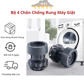 Bộ 4 Chân Chống Rung Máy Giặt, Tủ Lạnh, Tăng Giảm Chiều Cao, Đế Cao Su Chống Rung, Siêu Chống Trượt