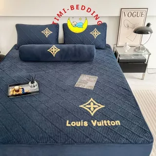 Ga gối nỉ nhung Louis Vuitton ấm áp, mềm mại với công nghệ trần nổi 3D tặng kèm vỏ gối ôm - Timibedding