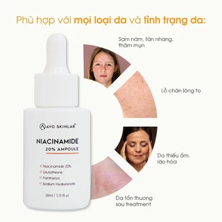 Serum niacinamide 20% AVO - Giúp cấp ẩm, sáng da, giảm thâm và chống lão hóa 30ml