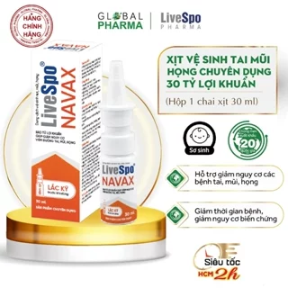 Xịt tai/mũi/họng lợi khuẩn Livespo Navax đỏ - phòng và giảm nghẹt mũi, xoang, sổ mũi (Chai xịt 30ml)