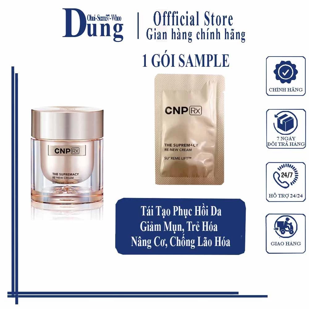 Gói Sample Kem Dưỡng Ẩm Sáng Da, Tái Tạo Và Trẻ Hóa Toàn Diện CNP RX Cream The Supremacy Re-new cream