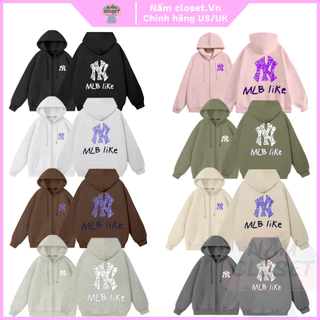 Áo Khoác Hoodie Zip NY MLB Chất Nỉ Bông Cao Cấp Form Rộng Nam Nữ Unisex - NấmCloset015