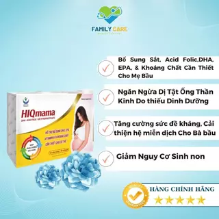 Vitamin tổng hợp cho bà bầu-HIQmama-Bổ sung Sắt , Acid Folic, DHA, EPA các Vitamin và khoáng chất cho bà bầu