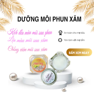 Son sáp ong dưỡng màu môi sau xăm, nứt nẻ môi, mềm môi hũ 5gr