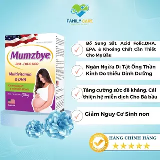 Vitamin tổng hợp cho bà bầu-Mumzbye-Bổ sung Sắt , Acid Folic, DHA, EPA các Vitamin và khoáng chất cho bà bầu & sau sinh