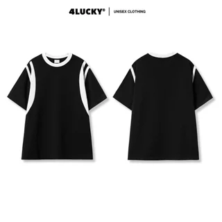 Áo Thun Tee Phông đen Unisex phối tay Tanktop 4Lucky 6074 - Form Rộng Oversize Streetwear