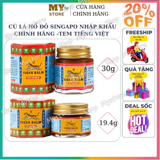 Dầu Cù Là Con Hổ Tiger Balm Đỏ Nhập Khẩu Singapore Chính Hãng 30g/19.4g -Tem Tiếng Việt