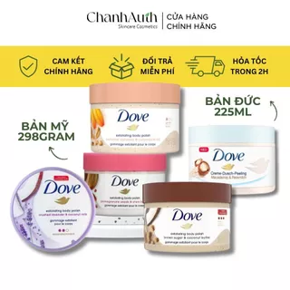 (bản Đức Mỹ) Tẩy da chết toàn thân Dove Exfoliating Body Polish mềm mịn da không bị rát đau da sáng da TDC body bản Đứ