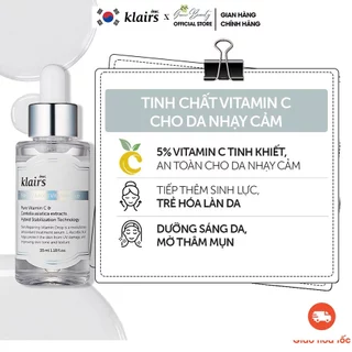 Tinh chất Serum Trắng Da Mờ Thâm Dear, Klairs Cho Da Nhạy Cảm Freshly Juiced Vitamin Drop Nhập HQ