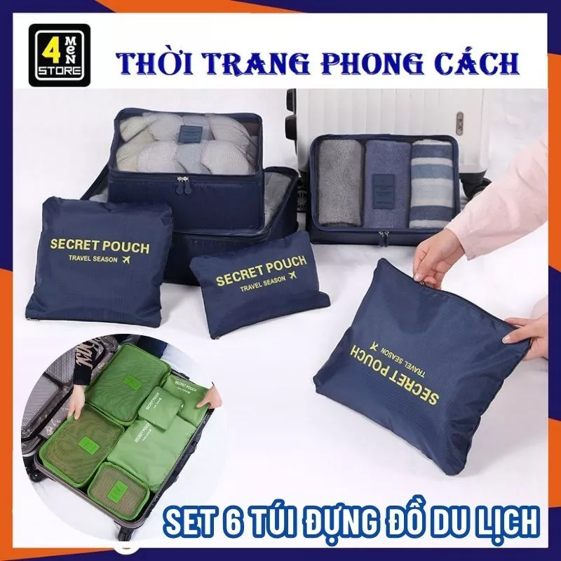 SET 6 Túi Đựng Quần Áo, Mỹ Phẩm, Giày Dép, Vớ Mang Du Lịch Tiện Lợi - Combo 6 Túi Đựng Đồ Du Lịch Xếp Gọn Chống Thấm