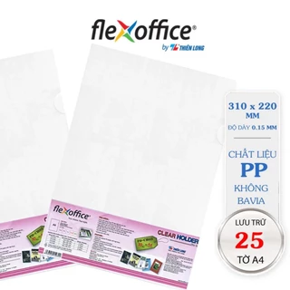 Xấp 10 cái bìa lá trong Flexoffice FO-CH03 khổ A4 (0.15mm)