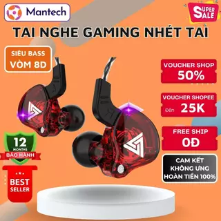 Tai Nghe Có Dây Chống Ồn Nhét Tai Ak6 Gaming Âm Thanh Super Bass Tích Hợp Micro, Jack 3.5mm Dây Chống Rối