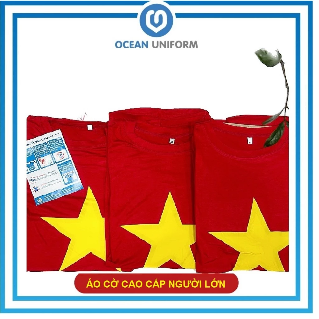 Áo cờ đỏ sao vàng người lớn, sao đặc cotton lạnh cao cấp  Ocean Uniform