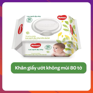 Khăn Ướt Dịu Nhẹ Cho Trẻ Sơ Sinh Huggies (80 Tờ) Khăn ướt Huggies không mùi