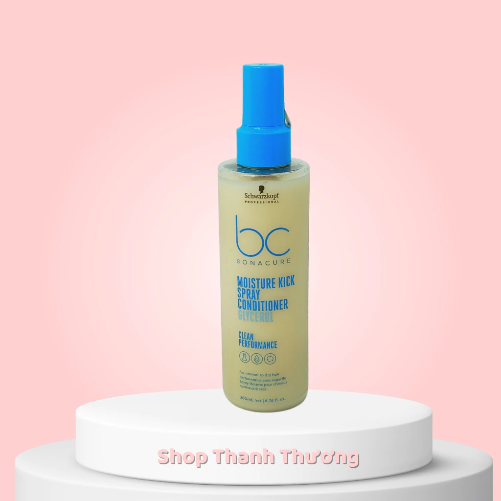 [ CHÍNH HÃNG ] Xịt dưỡng tóc giữ ẩm Schwarzkopf BC Bonacure Hyaluronic Moisture Kick Spray Conditioner cho tóc khô 200ml