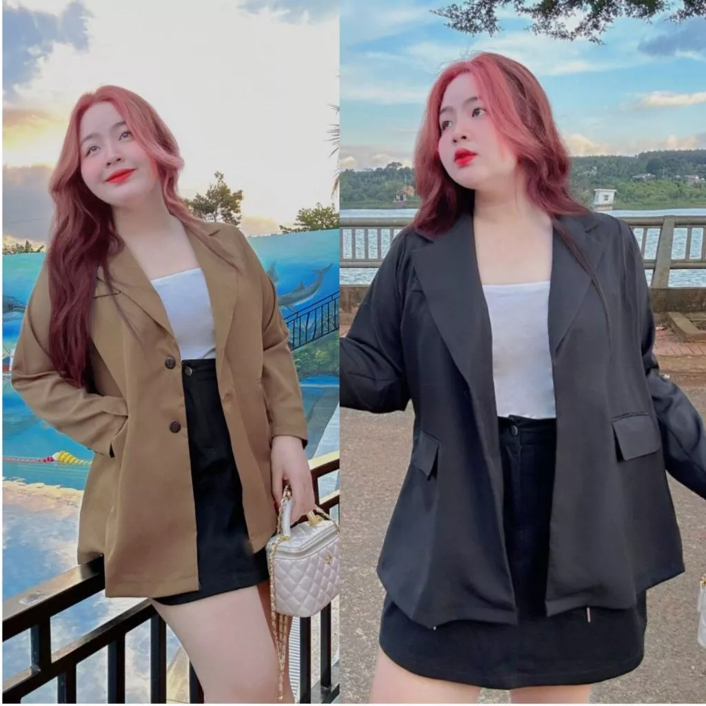 Áo blazer nữ bigsize dáng tay dài 2 nút có túi sang chảnh công sở chất vải cotton mềm mịn cá tính thanh lịch VET6