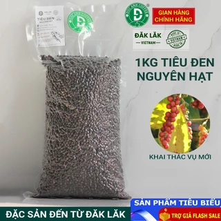 1KG tiêu D Đắk Lắk cay nguyên hạt, hút chân không, thơm, trồng hữu cơ xen canh nông trại cà phê Đức Anh