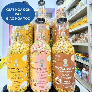 Bắp Rang Bơ Chai To Khổng Lồ Umiki Vị Caramel, Kem, Rau Củ 890g