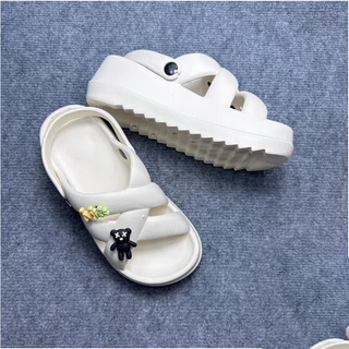 Dép quai hậu - dép sandal nữ đan chéo Cao 6cm Tăng Chiều Cao Kiểu Dáng Dễ Thương