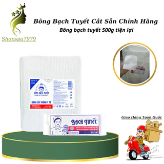 Bông Bạch Tuyết Cắt Sẵn Tẩy Trang Phun Xăm Bịch 500g Dùng Cho Spa Thẩm Mỹ Viện.