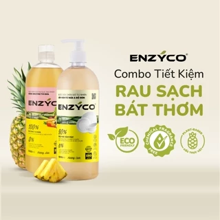 Combo Nước Ngâm Rau Củ Và Nước Rửa Chén Sinh Học ENZYCO An Toàn Không Hóa Chất Dishwashing liquid