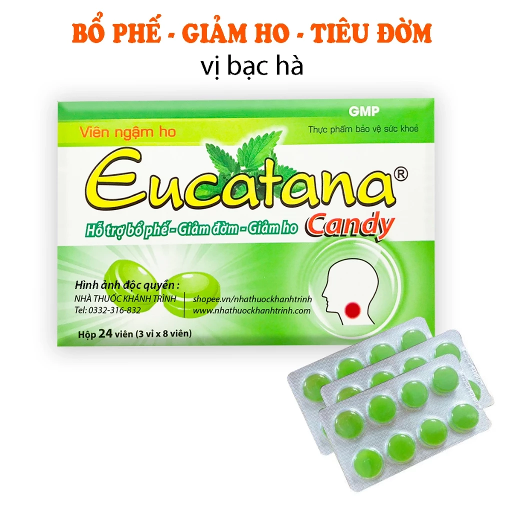 Viên ngậm ho Eucatana (hộp 24 viên, hộp 100 viên)