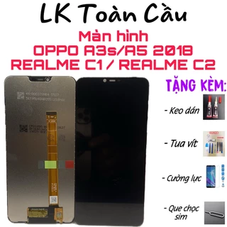 Màn hình Oppo A3s / A5 / A12e / Realme C1 / realme 2 New Full bộ màu đen Bảo hành 3 tháng tặng kèm bộ sữa chữa