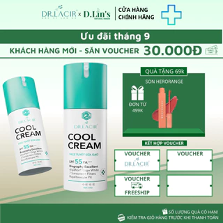 Kem chống nắng Dr. Lacir Cool Cream kiềm dầu dưỡng da khô da hỗn hợp dung tích 35gr LM14