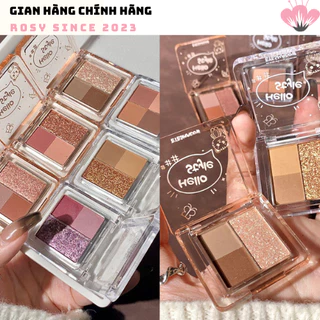 [HÀNG MỚI] Bảng phấn mắt bắt dáng Mini Hello Style Eyes Shadow Makeup Shemmering Fine pearl nhũ lì lấp lánh Comestic