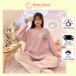 Bộ đồ ngủ cotton dài tay mùa xuân thu dành cho nữ PIC64