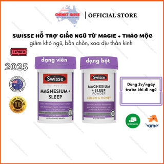 Bột hỗ trợ ngũ ngon vị chanh mật ong Úc - Swisse Ultiboost Magnesium + Sleep Powder 180g