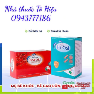 Combo Sắt hữu cơ Avisure Safoli Hộp 30 viên + Canxi tự nhiên Avisure Hical Hộp 60 viên - cho phụ nữ mang thai và chCombo